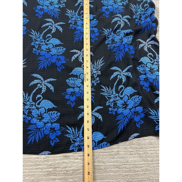 Quacker Factory Top Womens 1X Blue Floral Tropical Poncho Casual - Picture 5 of 11